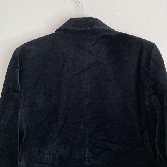 J. Crew Womens Black Velvet Blazer Size 6 Cotton Preppy Career Academia Classic - Picture 7 of 11